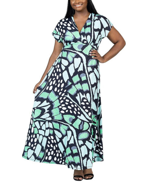 Plus Size Oversized Cap Sleeve Maxi Dress