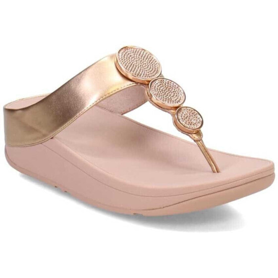 FITFLOP Halo Bead-Circle Metallic Toe-Post Slides