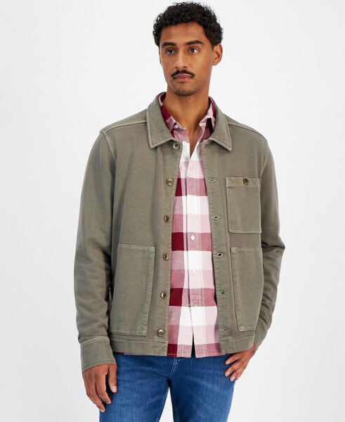 Men's Button-Front Knit Utility Jacket, Created for Macy's