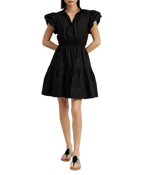 Women's Nicollete Cotton Puffed-Sleeve Tiered Mini Dress