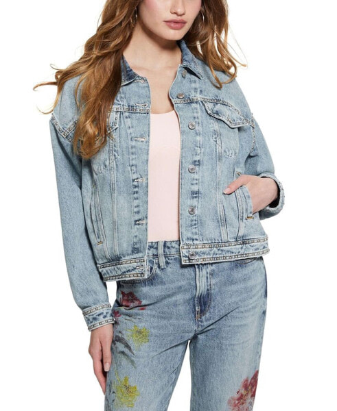 Women's Clara Printed-Back Denim Jacket