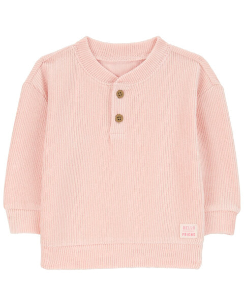 Baby Ribbed Velour Pullover NB