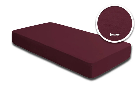 Spannbettlaken Jersey bordeaux 90x200 cm