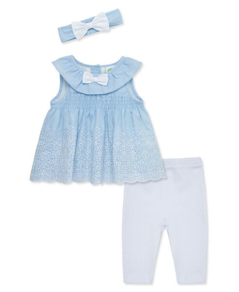 Костюм Little Me Chambray Eyelet Girls.