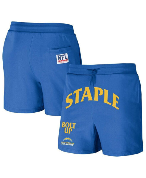 Men's NFL X Staple Blue Los Angeles Chargers New Age Throwback Vintage-Like Wash Fleece Short