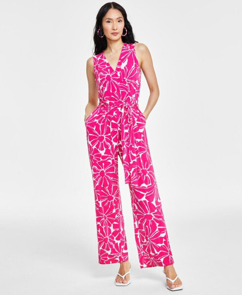 Women's Sleeveless Tie-Waist Jumpsuit, Created for Macy's