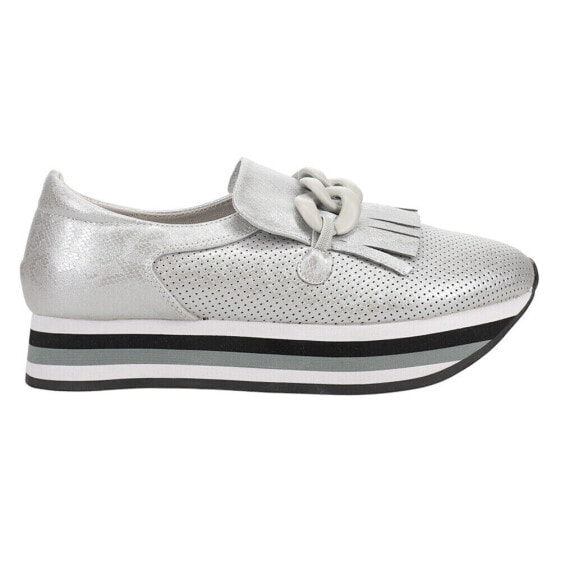 COCONUTS by Matisse Bess Perforated Platform Loafers Womens Silver BESS-048