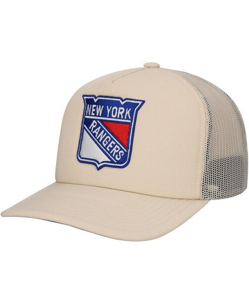 Men's Cream New York Rangers Foam Front Trucker Adjustable Hat