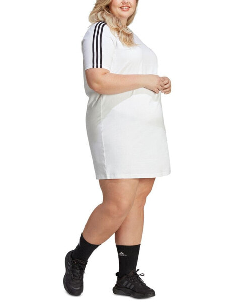 Plus Size Essentials 3-Stripes Boyfriend T-Shirt Dress