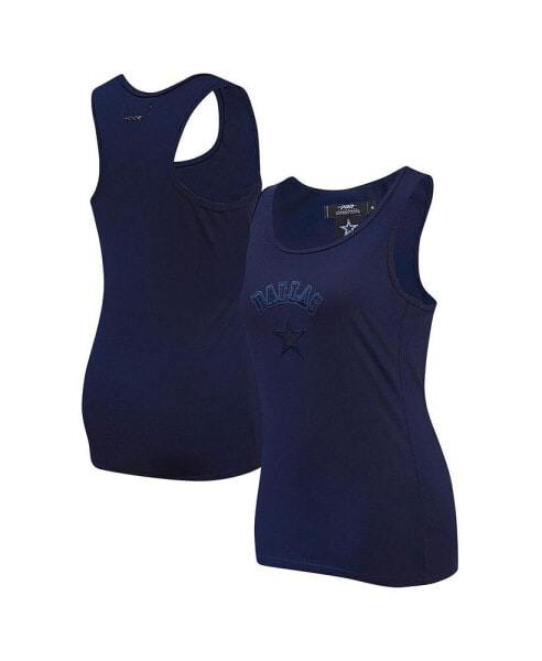 Women's Navy Dallas Cowboys Triple Tonal Racerback Tank Top