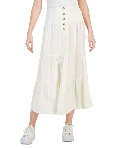 Juniors' Tiered Midi Skirt