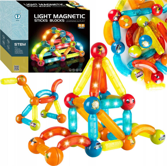 Egaleco L73H KLOCKI MAGNETYCZNE ŚWIECĄCE FLUO 52SZT