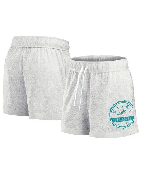 Women's Oatmeal Miami Dolphins vintage-like Badge Shorts