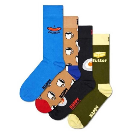 HS BY HAPPY SOCKS Breakfast gift set long socks 4 pairs