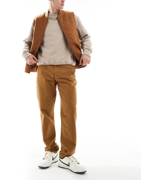 Lee workwear relaxed fit canvas chinos in brown