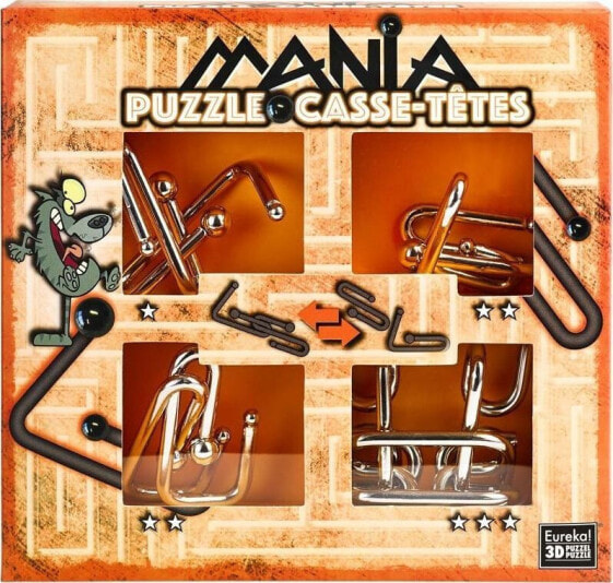 G3 Łamigłówki metalowe 4szt Puzzle mania pomarańczowy