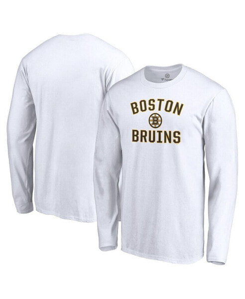 Men's White Boston Bruins Victory Arch Long Sleeve T-shirt