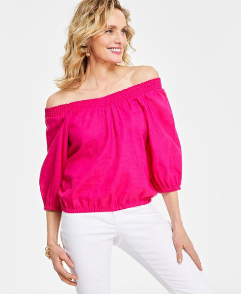 Women's Smocked Off-The-Shoulder Blouse, Created for Macy's