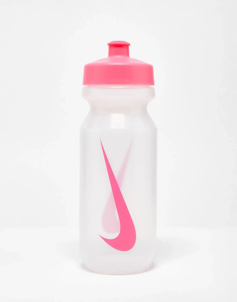 Nike Training Big Mouth 2.0 625ml water bottle in clear with pink swoosh