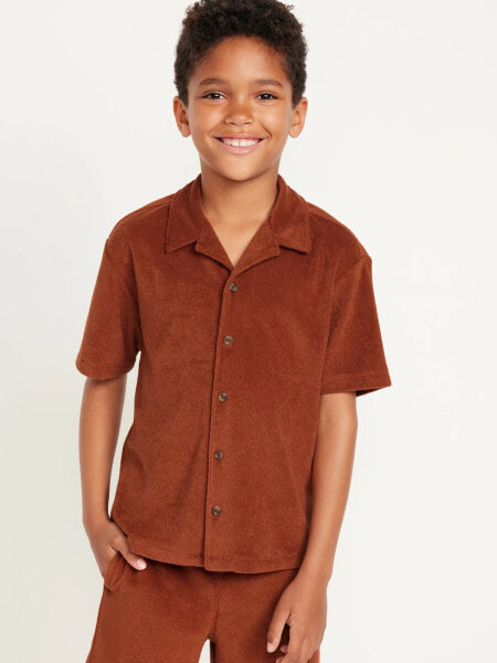 Short-Sleeve Loop-Terry Camp Shirt for Boys