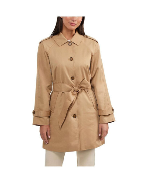 Women's Coated Gab Trench with Polyfill Insulation