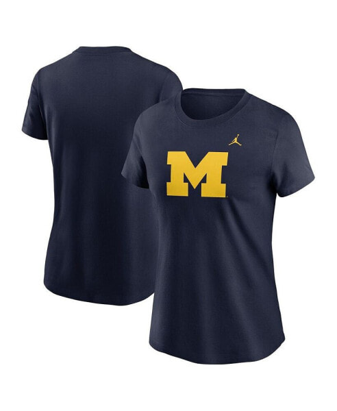 Women's Navy Michigan Wolverines Primetime Evergreen Logo T-Shirt