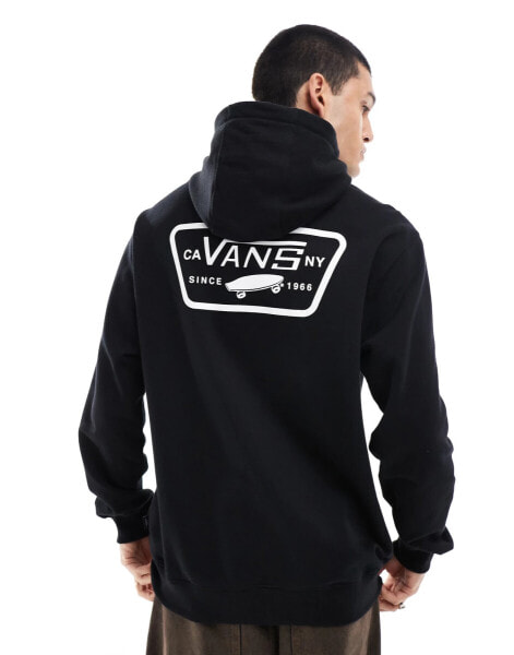 Vans – Full Patch – Kapuzenpullover in Schwarz mit Rückenprint