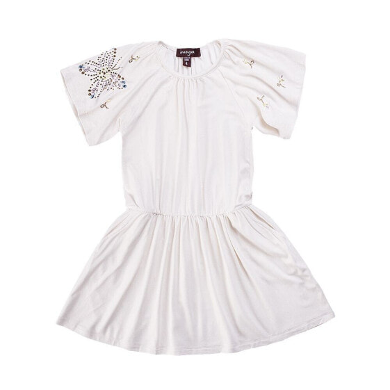 Child Shiloh Cream Gold Solid Jersey Dress