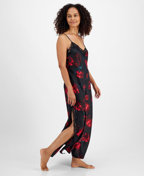 Women's Floral Satin Nightgown, Created for Macy's