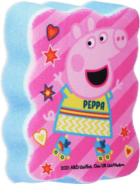 Badeschwamm für Kinder Peppa Pig Peppa auf Rollschuhen blau