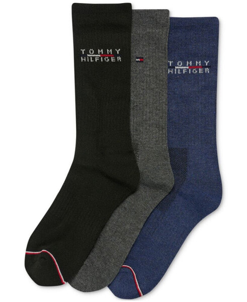 Men's 3-Pk. Logo Cushioned Crew Socks