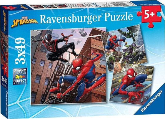 Ravensburger Puzzle 3x49 Spiderman w akcji