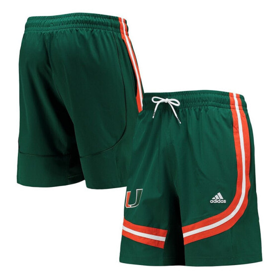 Men's Green Miami Hurricanes Swingman Basketball AEROREADY Shorts