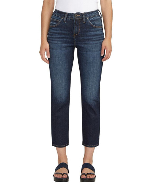 Women's Ruby Mid Rise Straight Cropped Jeans