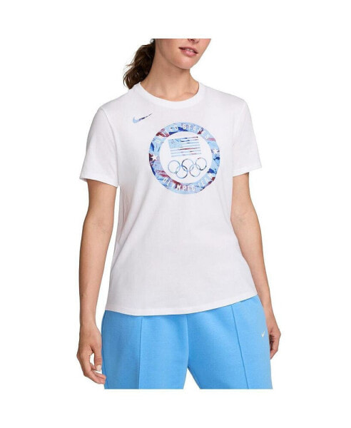 Women's White Team USA Puck Club T-Shirt