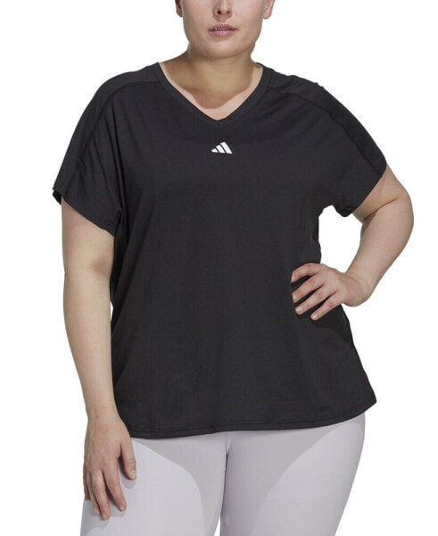 Plus Size Train Essentials V-Neck Short-Sleeve Tee