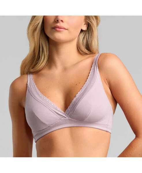 Women's Organic Cotton with Lace Plunge Bra