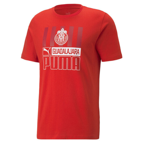 Puma C.D. Guadalajara Ftblcore Crew Neck Short Sleeve T-Shirt Mens Red Casual To