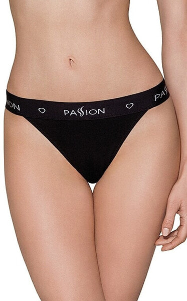 Baumwoll-Tanga-Höschen mit breitem Gummiband PS015 black - Passion XL