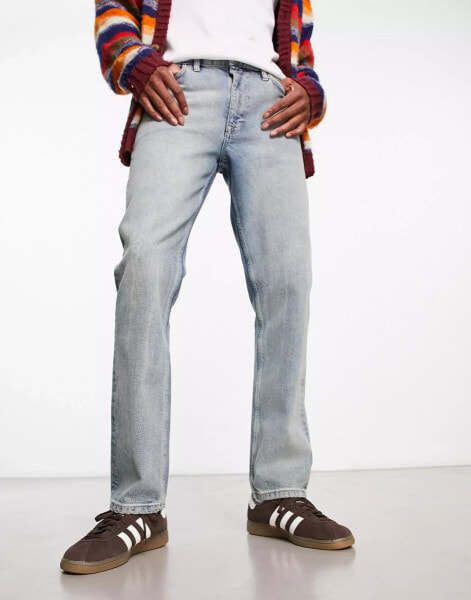 ASOS DESIGN straight leg jeans in y2k mid wash blue