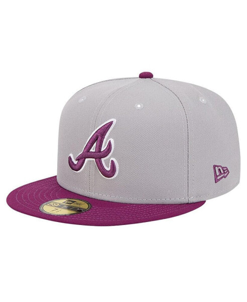 Men's Gray/Purple Atlanta Braves Two-Tone Color Pack 59FIFTY Fitted Hat