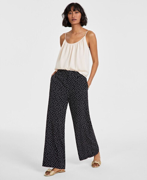 Women's Printed Wide-Leg Pants, Created for Macy's