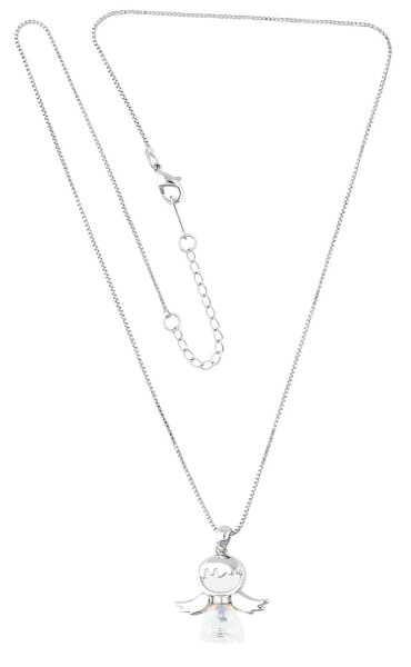 House of Louisa Damen Halskette Kette mit Anhänger Engel silber RS-088-SI