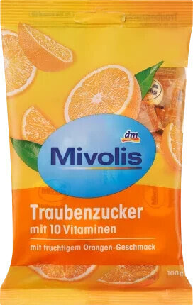 Traubenzucker, Orange mit 10 Vitaminen, 100 g