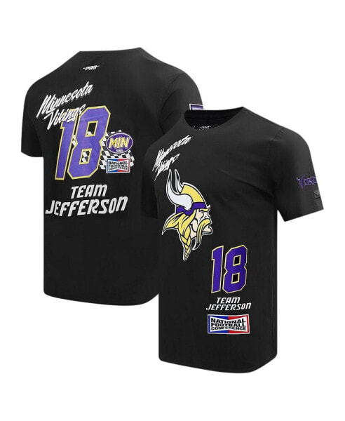 Men's Justin Jefferson Black Minnesota Vikings Fast Lane Name Number Player T-Shirt