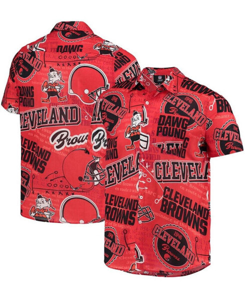 Men's Orange Cleveland Browns Thematic Button-Up Shirt