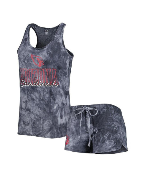 Женская пижама Concepts Sport womens Charcoal Arizona Cardinals Billboard Scoop Neck Racerback Tank and Shorts Sleep Set