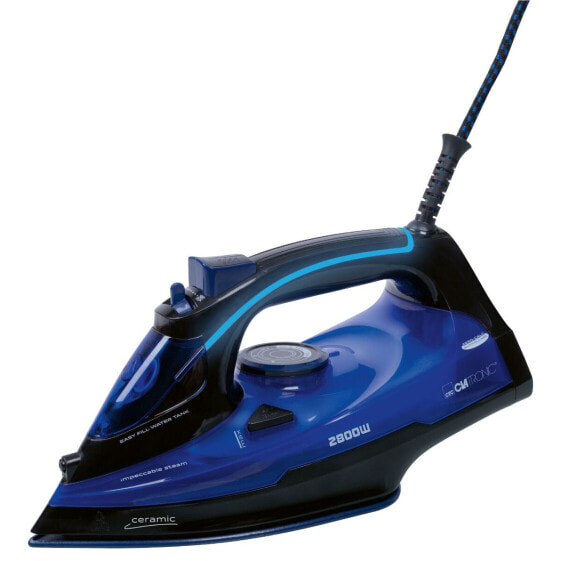 Clatronic DB 3755 - Dry & Steam iron - Ceramic soleplate - Black - Blue - 0.4 L - 2800 W - 220 - 240 V