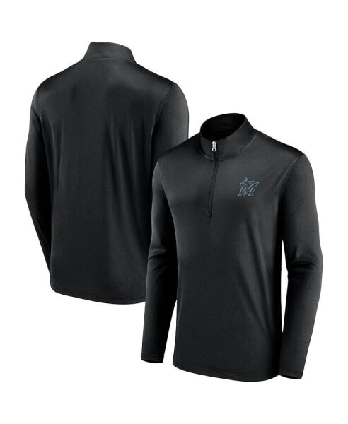 Men's Black Miami Marlins Underdog Mindset Quarter-Zip Jacket