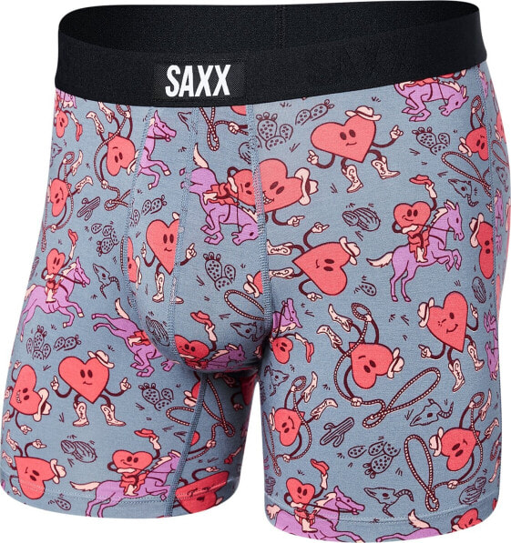 SAXX Bokserki męskie szybkoschnące SAXX VIBE Boxer Brief serca - szary M